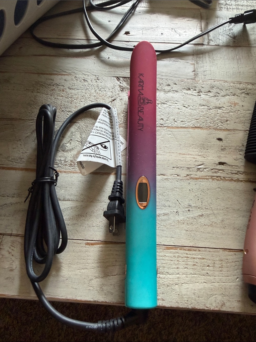 Turquoise and Pink Gradient Ceramic Hair Straightener